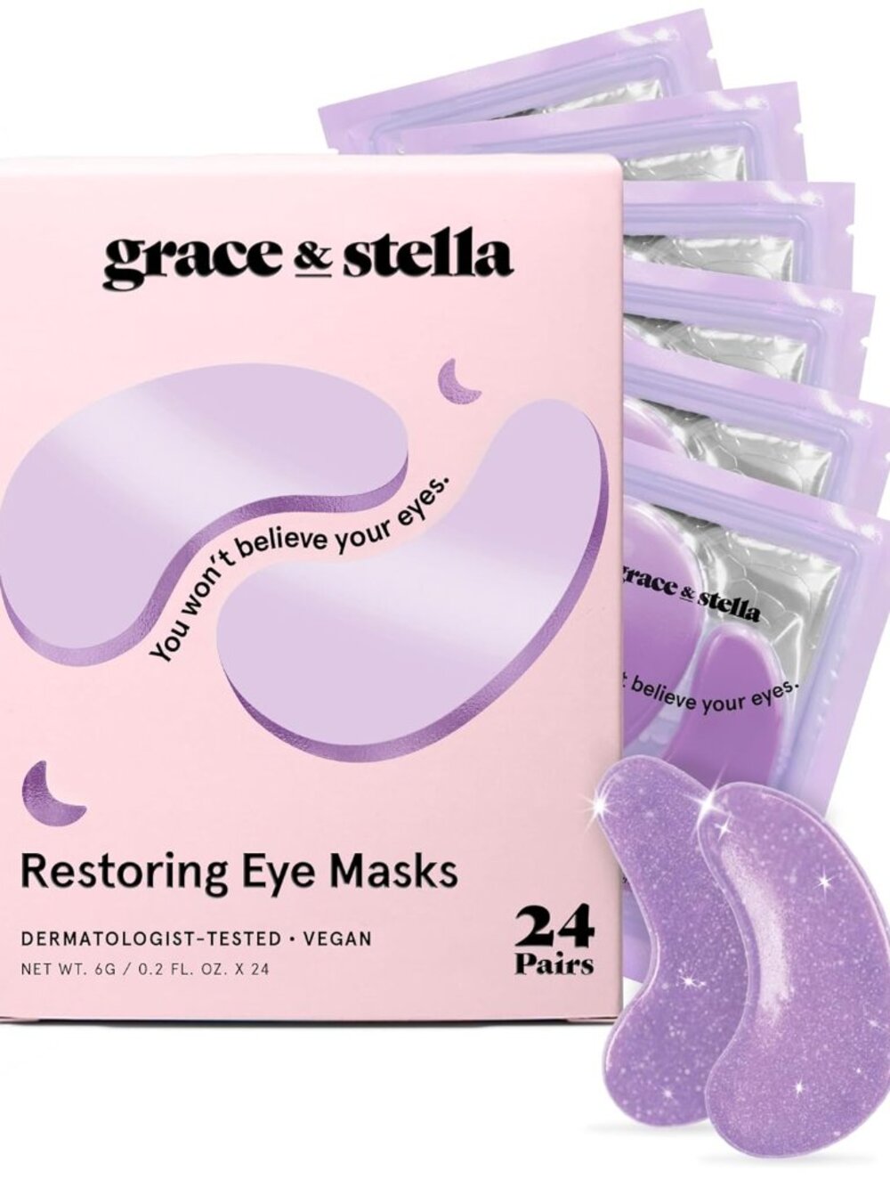 24 Pairs Retinol Under Eye Patches for Puffy Eyes & Dark Circle Restoring Gel